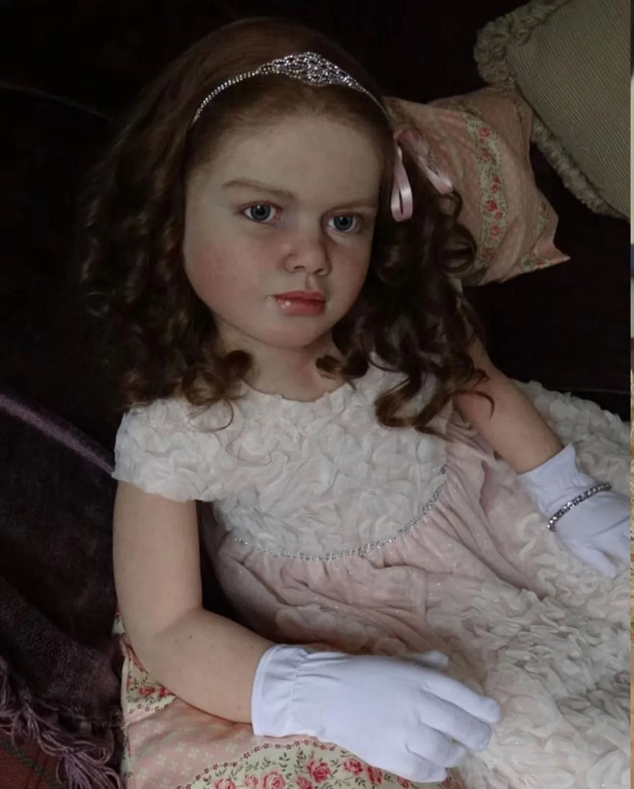 Painted 45in Finished Reborn Doll Princess Toddler Girl Gabriella Freckles On Face Realistic Collectible Gift