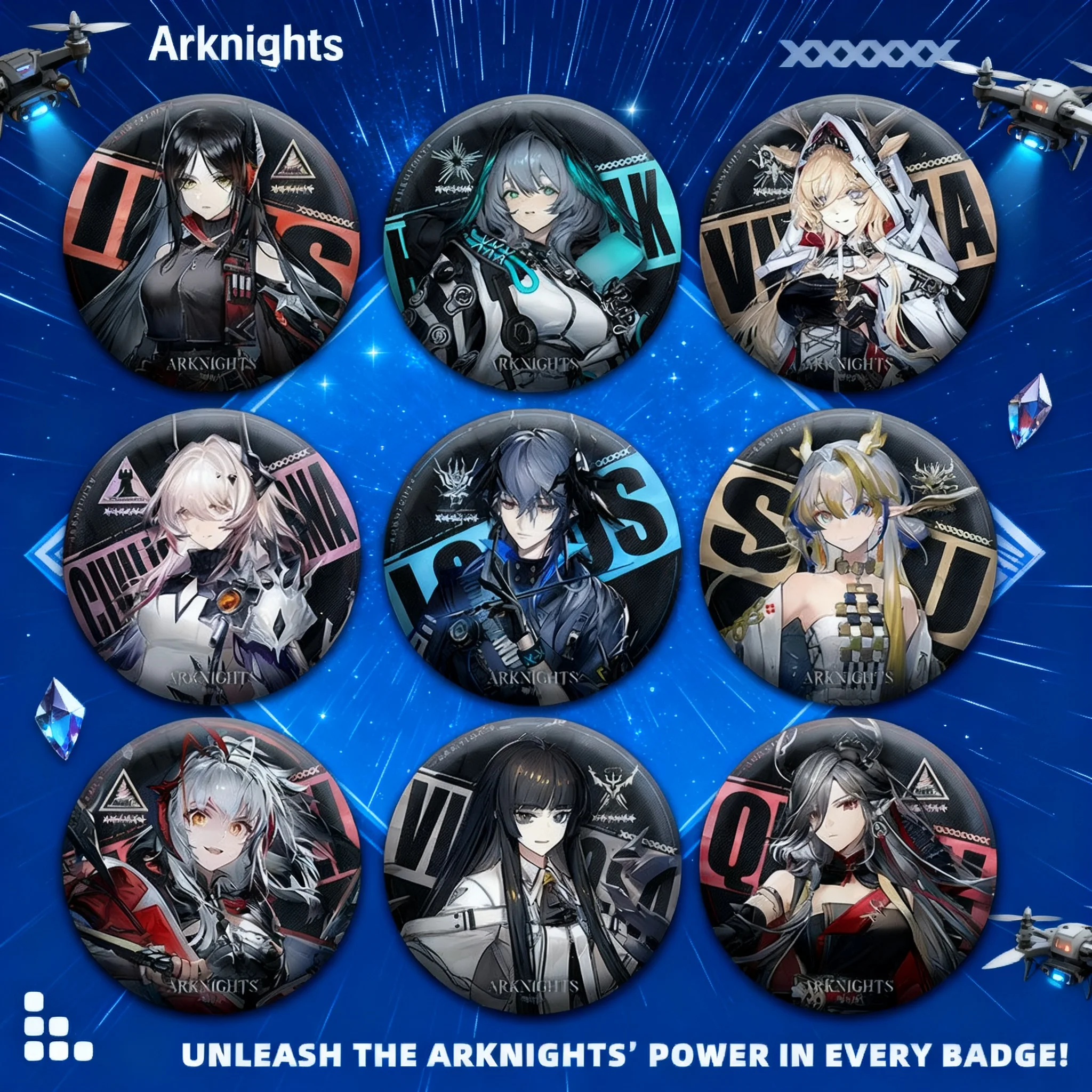Pin Grande de Doble Flash con Diseño de Personajes de Arknights: Pure Cinder, Eyja, Muir, Sesshou, Adorno Colgante, Accesorios