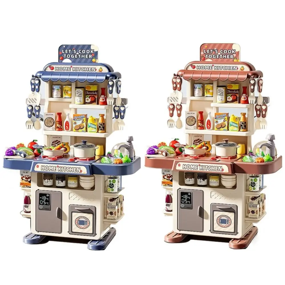 Kunststoff kinder Küche Set DIY Funktion Musik Wasserhahn Waschbecken Simulierte Geschirr Set Mini Spielen Lebensmittel Spielzeug Für Kleinkinder