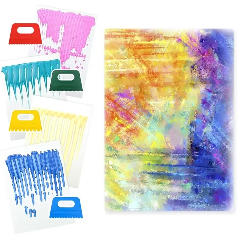 

ABVS 8 X10 Inch Gel Printing Plate Gel Painting Plate For Stamping, Cardmaking Printmaking With Stencils, 4 Scrappers