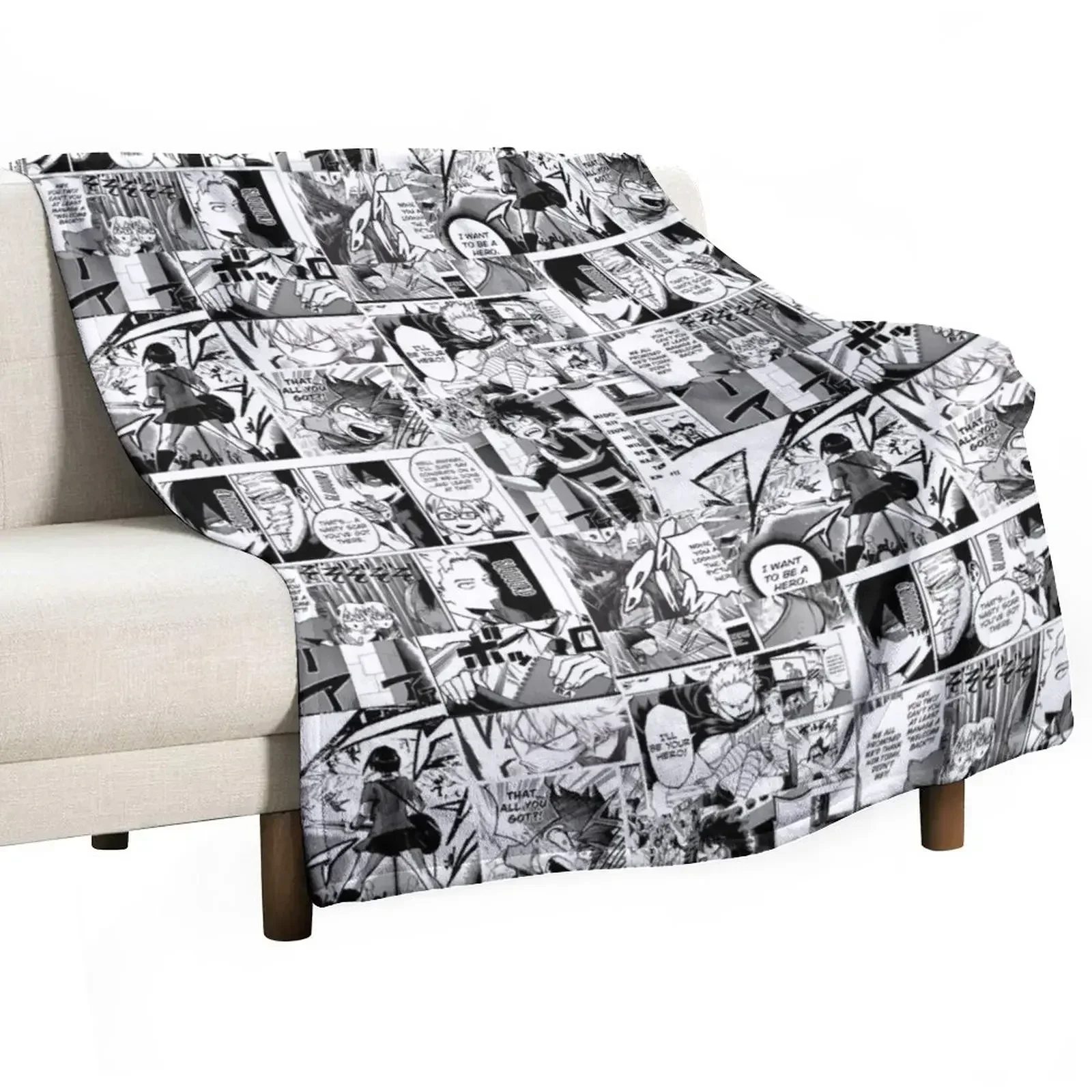 

Manga panels MHA Throw Blanket blankets ands Blankets For Baby Blankets