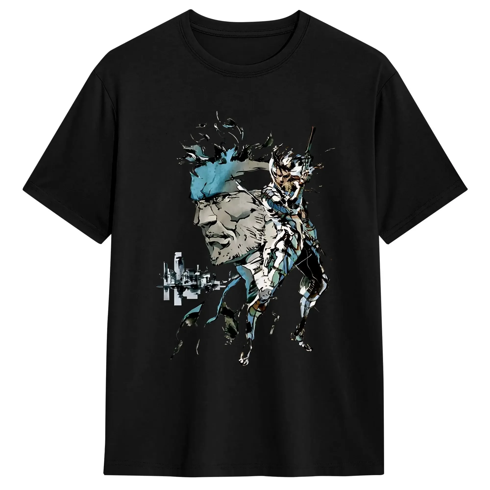 Мужская футболка Metal Gear Solid Snake MGS Crazy из чистого хлопка, футболка с короткими рукавами, одежда с круглым вырезом, размеры 4XL, 5XL, 6XL