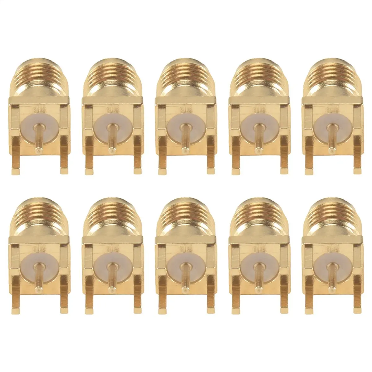 DT60 10x SMA Female Jack Solder PCB Mount Straight Connector Gold