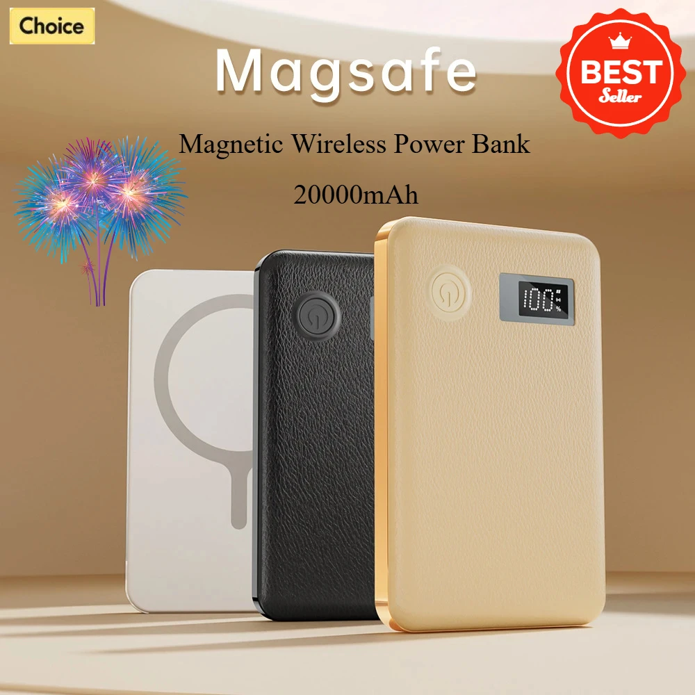 New Mini 20000mAh Magsafe Magnetic Wireless Power Bank 22.5W Fast Charging External Battery for iPhone 13 14 15 Xiaomi Samsung