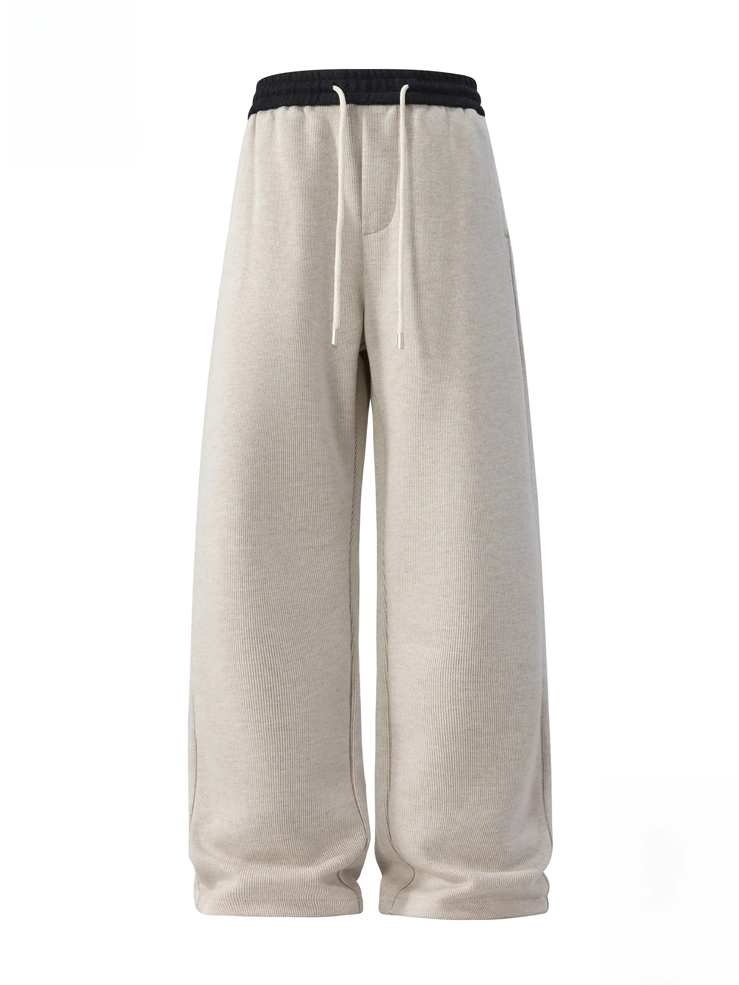 

PaulFrank Men's Casual Pants Draped Knitted Wool Blend Loose Wide Leg Fce Lined Sweatpants Autumn Spring Leisure Trousers