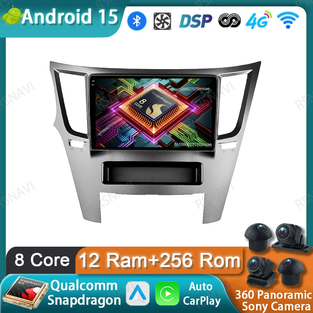Car Radio Android 15 For Subaru Outback 4 Legacy 5 2009-2014 LHD RHD Stereo Navigation Head Unit Wireless Carplay Auto 4G LTE BT