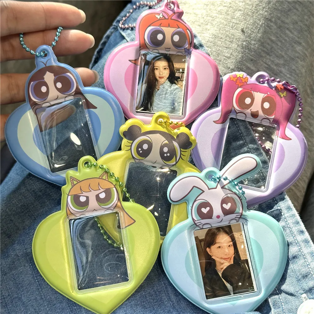 الكرتون أنيمي Powerpuff الفتيات العادية مفتاح أداة كابينة تصوير الغطاء الواقي على ظهره قلادة المعبود صور تلميذ الملحقات هدية