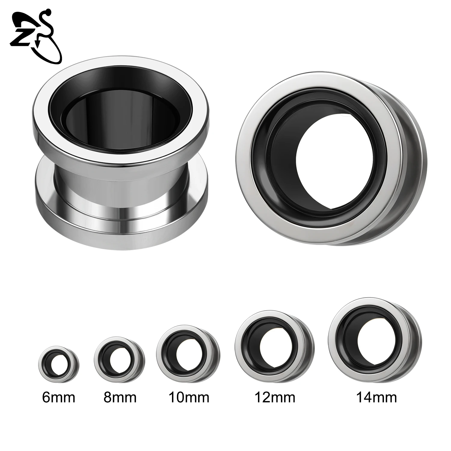 ZS Stainless Steel Ear Plug and Tunnel Set