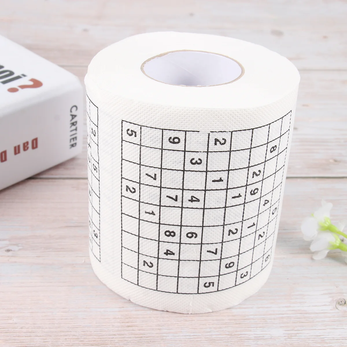 Rollo de papel higiénico con estampado de Sudoku creativo, papel de baño divertido, rollo de papel impreso