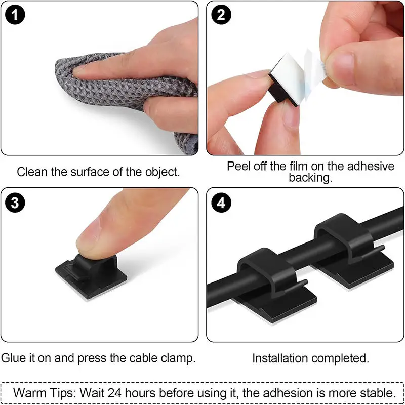 50PCS Wiring Buckle Car Driving Recorder Cable Fixed Seat Light Strip Wiring Cable Buckle Cable Network Cable Fixed Wire