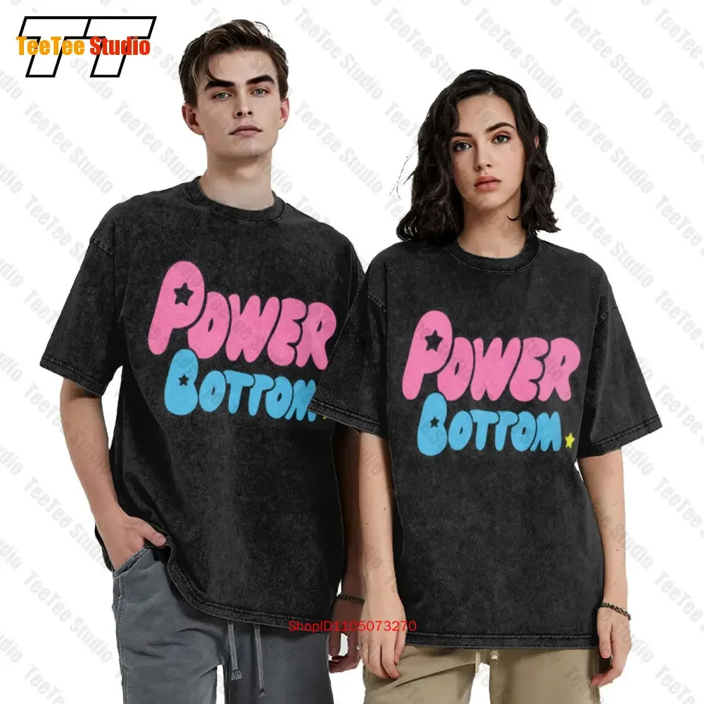 Power Bottom Puffcartoongay Pride Lgbt Drag Race Hipster Vintage Oversized T-Shirt AGTX