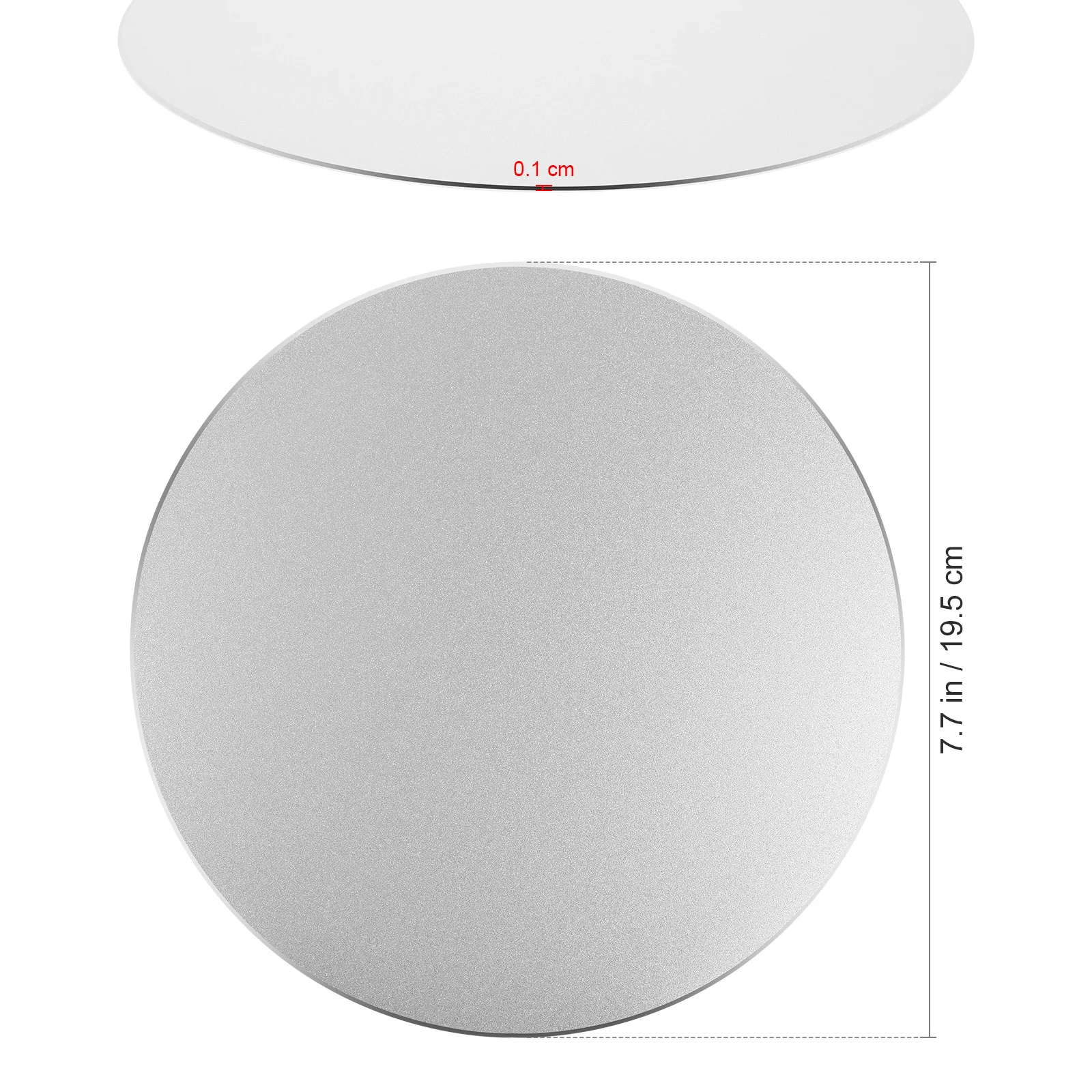 

Aluminum Round Mouse Pad Metal Surface 200 X 200Mm Smooth Precise Control for Pc Laptop Computer Mouse Mat Silver