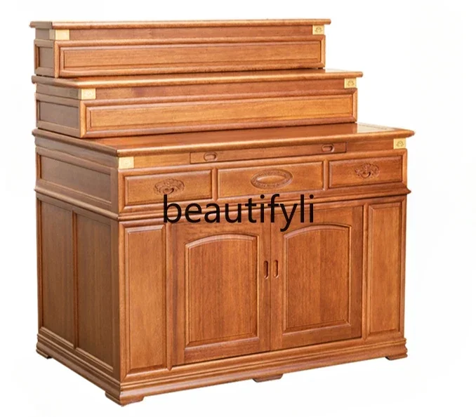 

pg46Real three-layer table for household incense case, multi-layer stepped Shentai Buddhist hall, stepped Buddhist cabinet