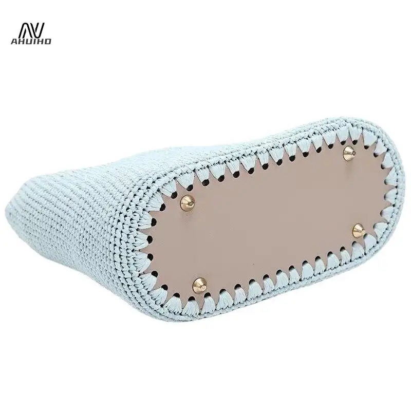 30*10cm Oval Bottom For Knitted Bag PU Leather Bag Accessories Handmade Bottom DIY Crochet Bag Bottom Solid Color Bag Part