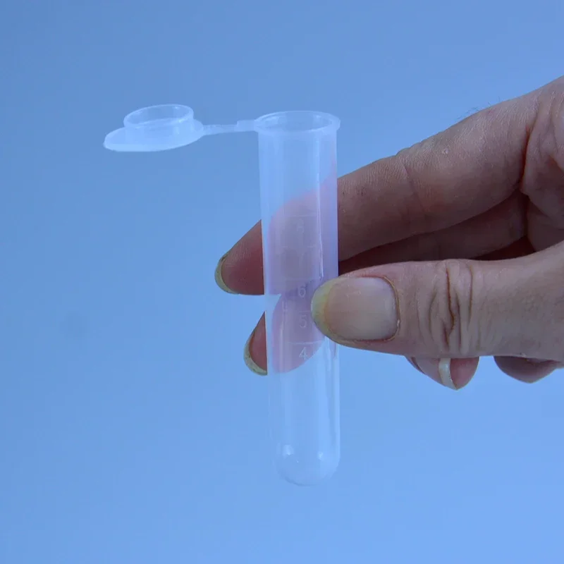 10pcs/set 10ML Micro Centrifuge Test Tube For Laboratory Sample Supply Clear Plastic Vial Container With Snap Cap Lid