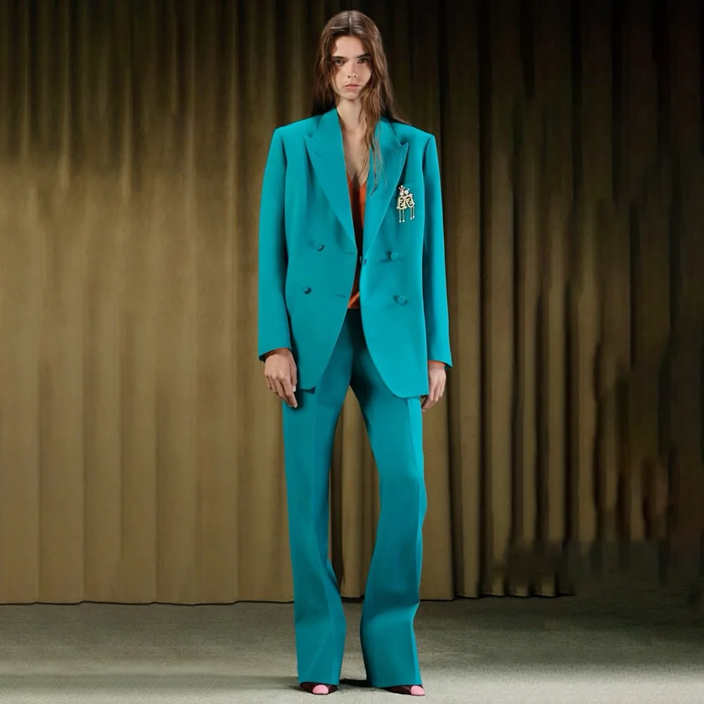 New Style Female Suit 2 Pieces Smart Casual Prom Party Tuxedo Daily Office Women Suits (Jacket+Pants) Trajes De Mujer Elegante