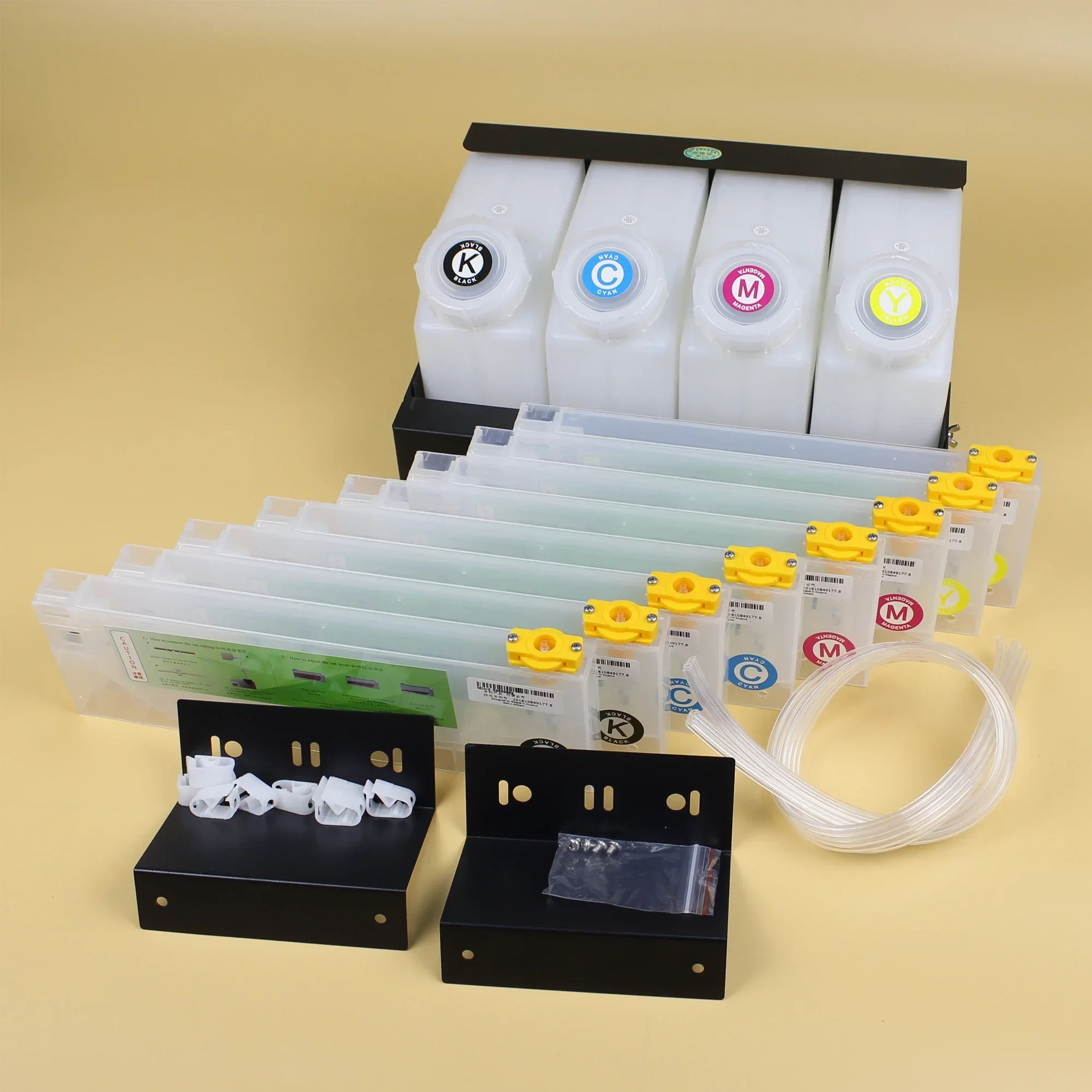 Double Four Color Without Chip Vertical CISS For Mutoh 1614 Valuejet Continuous Ink Supply System (4 Tanks+8 Ink Cartridge)