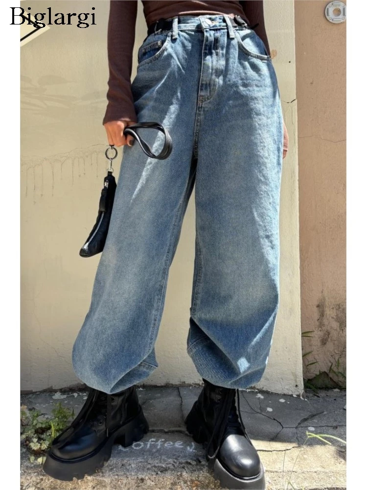 

Jeans High Waist Autumn Wide Leg Pant Women Fashion Loose Casual Pleated Ladies Trousers Korean Style Woman Long Pants