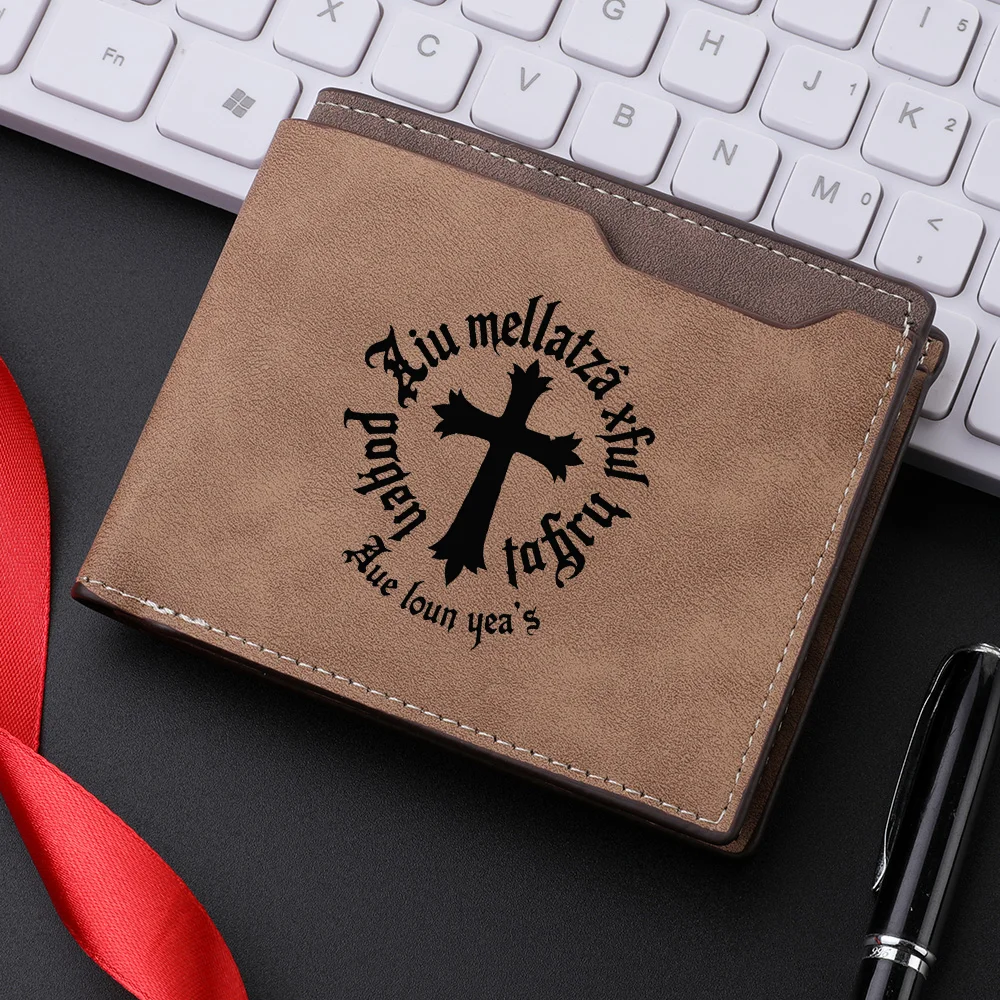 Modische kurze Retro-Geldbörse für Herren, personalisiertes PU-Leder-Design, kompakter Geldhalter