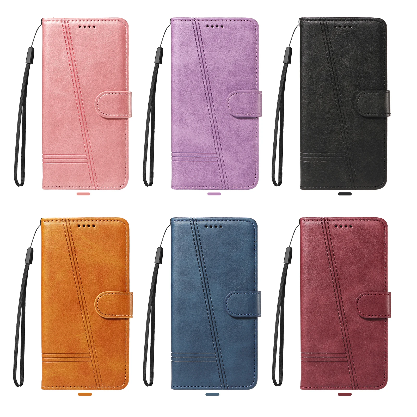 Leather Wallet Phone Case For iPhone 16e 16 Pro Max 15 14 13 Mini 12 11 X XS XR SE2 SE3 8 7 6s Plus Flip Card Slot Holder Cover - view 2