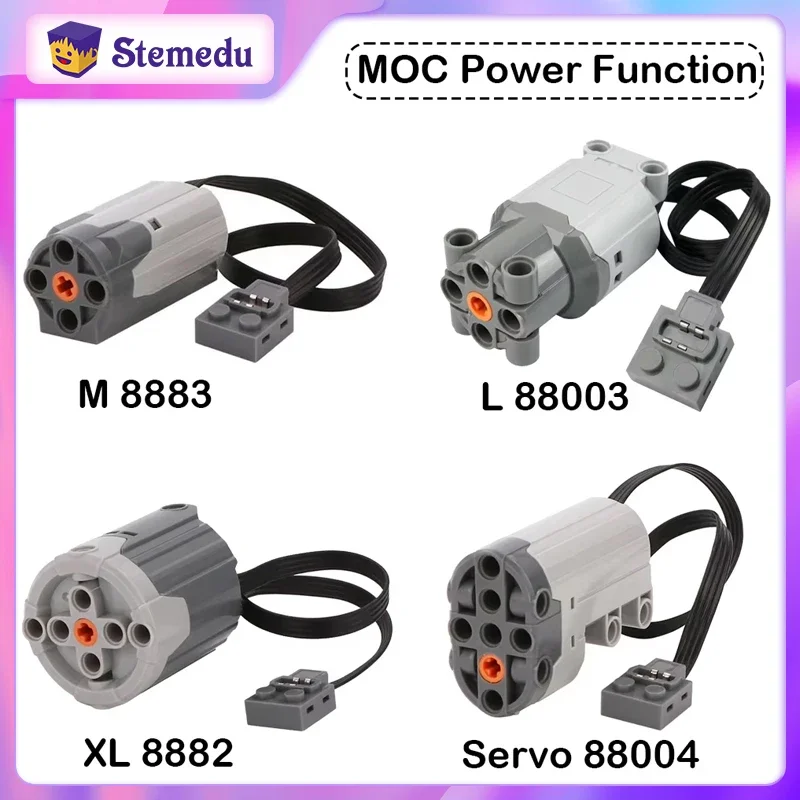 Power Functions M L XL Motor Servos Technical Part 8882 8883 88003 88004 MOC Building Block Toy Compatible Major Brand RC Car