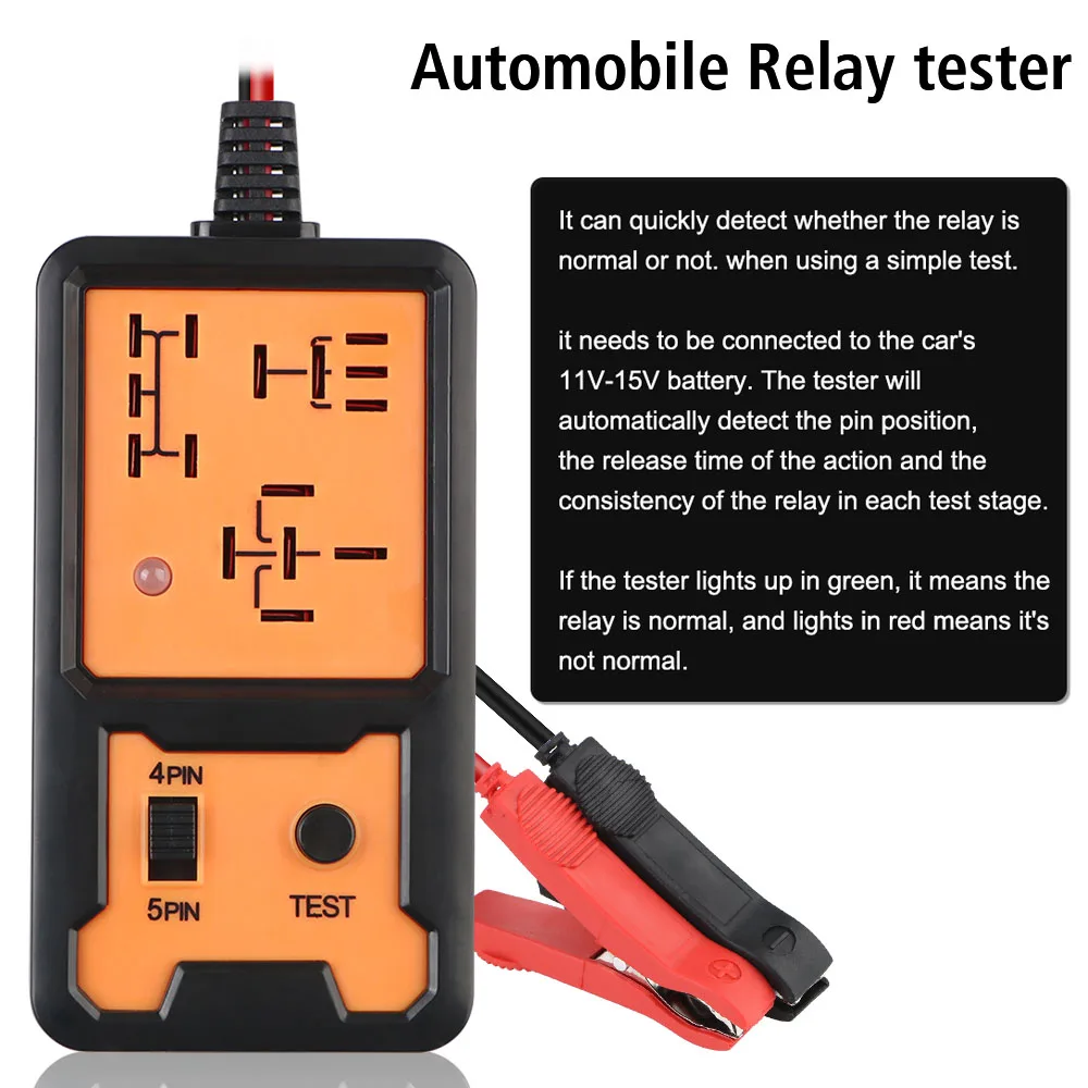 

Car Tester For Relay Battery Diagnostic Tools Checker LED Indicator Light 4Pin 5Pin Relay Test Device 12V Automotive Electronic