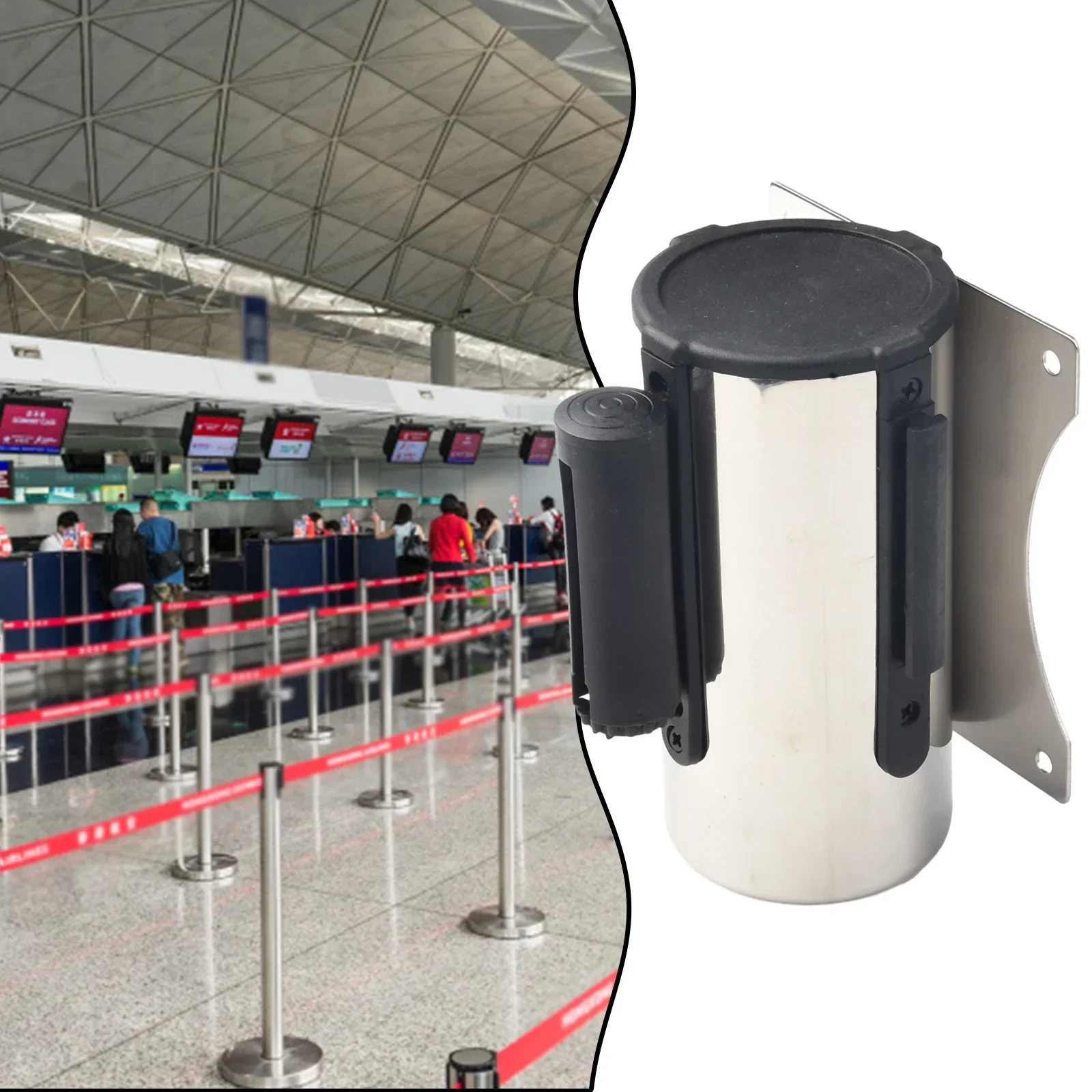 Control Retractable Retractable Shop Retractable Tape Parks For Banks Hotels 110mm X110mm Nylon Straps Playgrounds