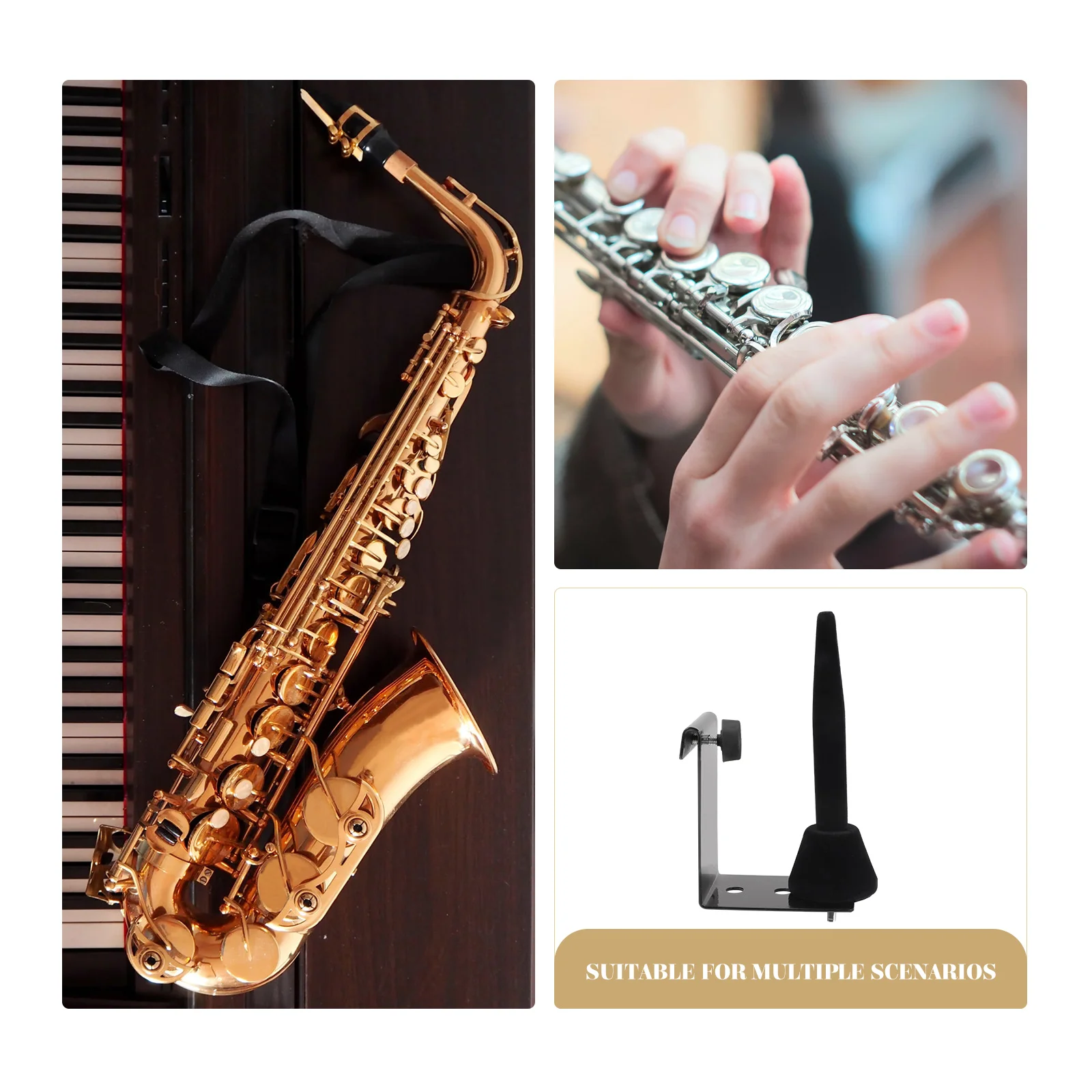 

Wind Instrument Hanging Rack Saxophone and Flute Stand Racks Wall Mount Wall-mounted Music Holder for Plastic Tenor Hanger