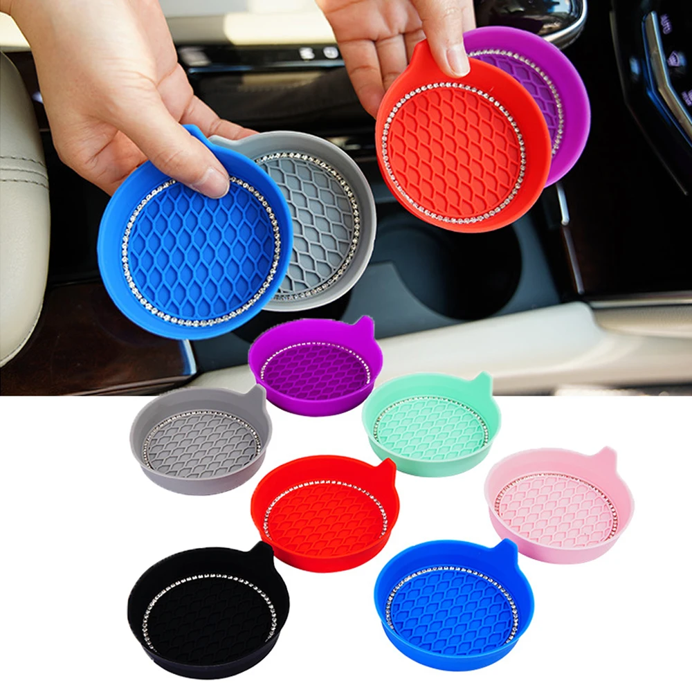 Car Cup Holder Coaster Silicone Cup Holder Insert Universal Non-Slip Cup Holders Car Accessories Interior Silent Cup Pad Mats