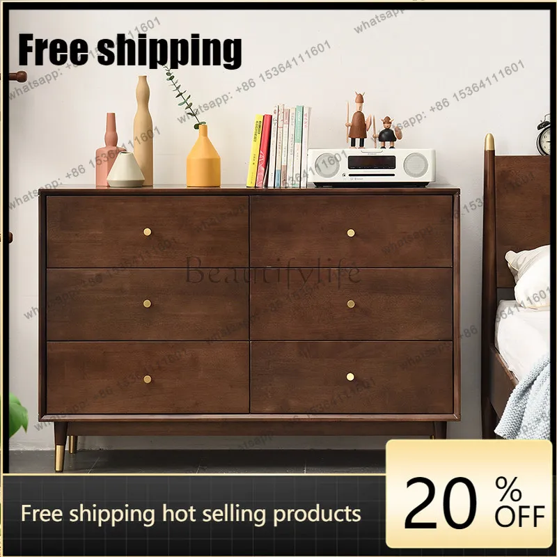 jj4 American living room storage cabinet bedroom wall bucket cabinet six drawer cabinet