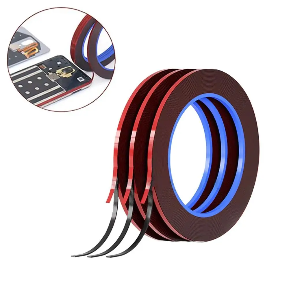 2 Rolls 3mm Mobile Phone Frame Tape Curved Screen Traceless Cell Phone Repair Tape Waterproof Double-sided Tape