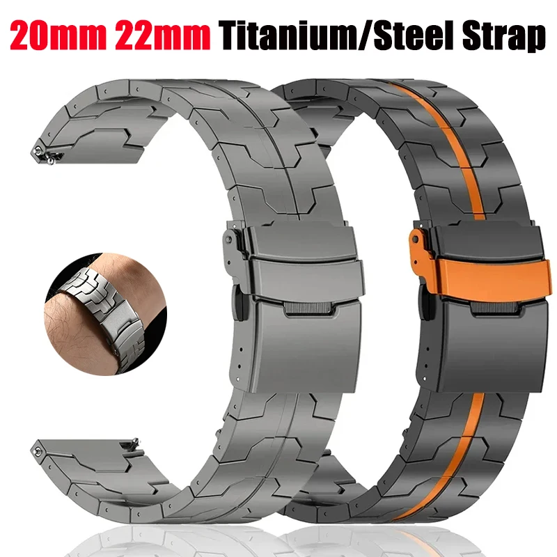 20 مللي متر 22 مللي متر سوار تيتانيوم لهواوي Watch5 GT5 برو GT4 46 مللي متر حزام معدني فاخر لسامسونج غالاكسي 7 6 4 5 44 مللي متر 40 مللي متر الرجال الفرقة #1
