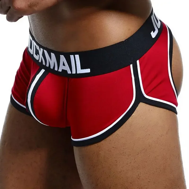 Sexy Men Underwear Thong Jockstrap Boxer Briefs Backless Cotton Jock Strap Homme Slip Erotic String Homens Cueca Gay Penis Pouch