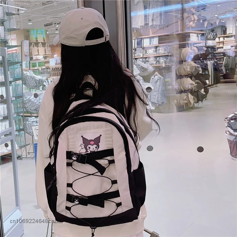 Sanrio benim melodi Melody moroll Women mi sevimli tasarım sırt çantası japon yumuşak tatlı öğrenci Schoolbag Y2K karikatür rahat çanta kadınlar için