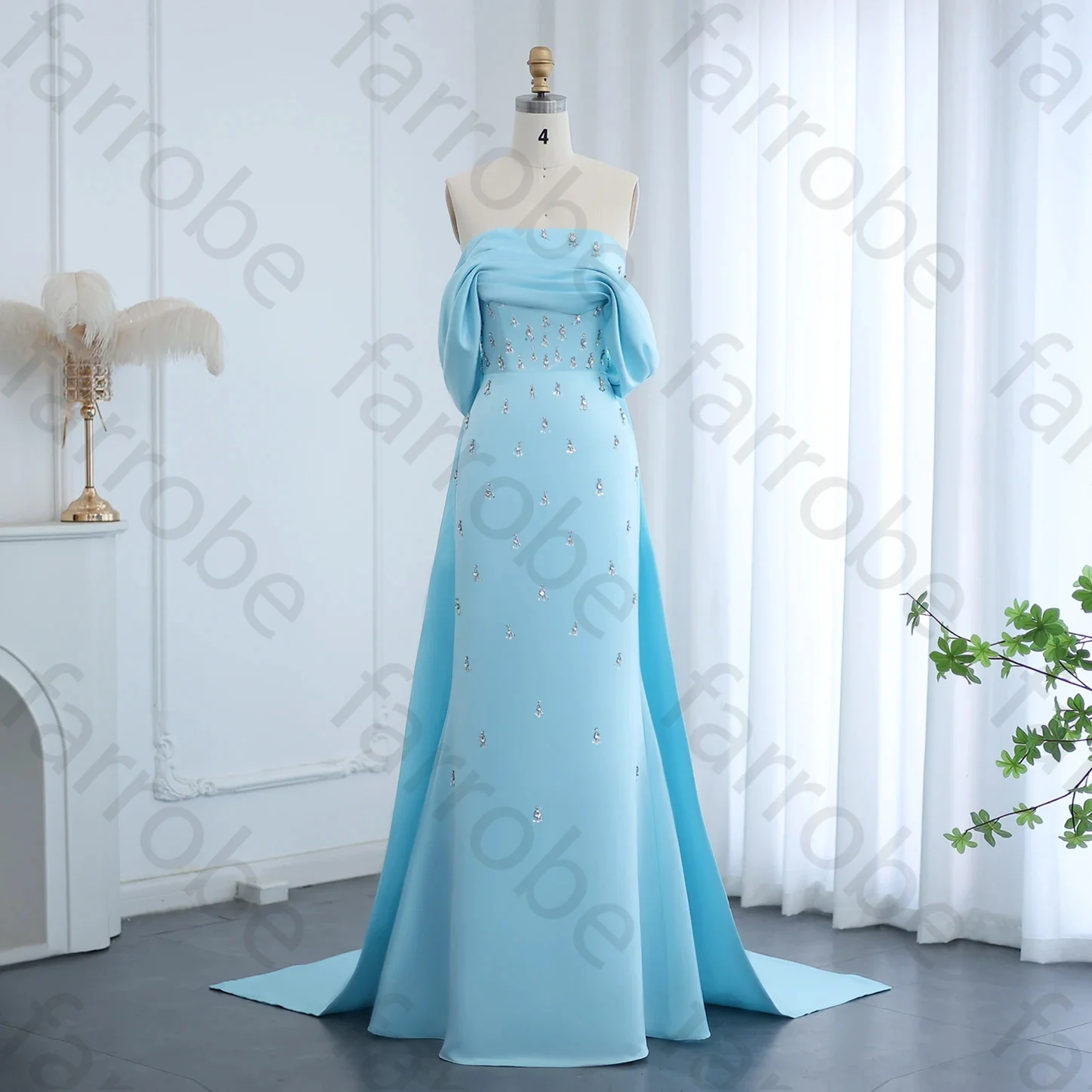 Customized Luxury Off Shoulder Evening Dress for Women Wedding Saudi Arabia Dubai Long Formal Prom Party Exquisite High Quality