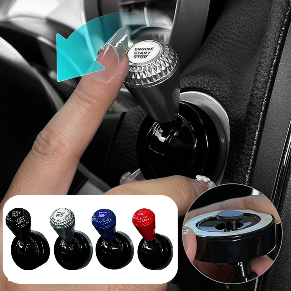 Car One-Touch Start Button Cover Engine Start/Stop Joystick Ball-bar Starter Cover Decoration Interior Accessories New Car Gift