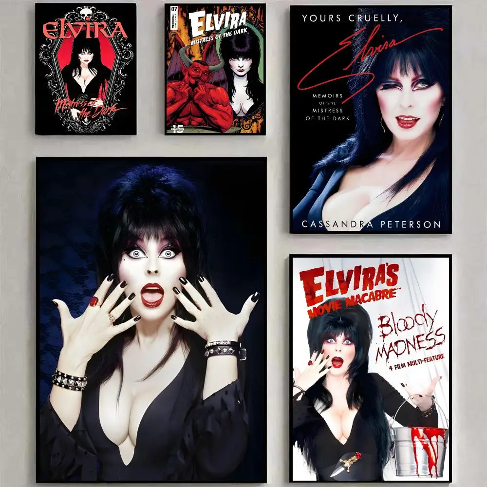Elvira Mistress Of The Dark Poster Waterproof PP Self-Adhesive,Removable Wall Decor For Bedroom Entrance Bar Cafe Ideal Gift