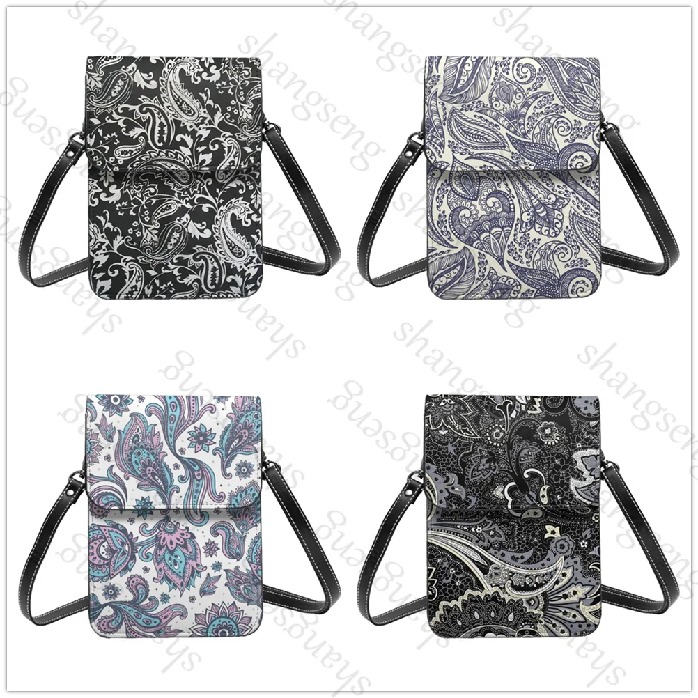 

Paisley Mandala pattern Women's Shoulder Crossbody Bag Wallet Handbag Wallet Cell Phone Travel Bag Leather Shoulder Bag