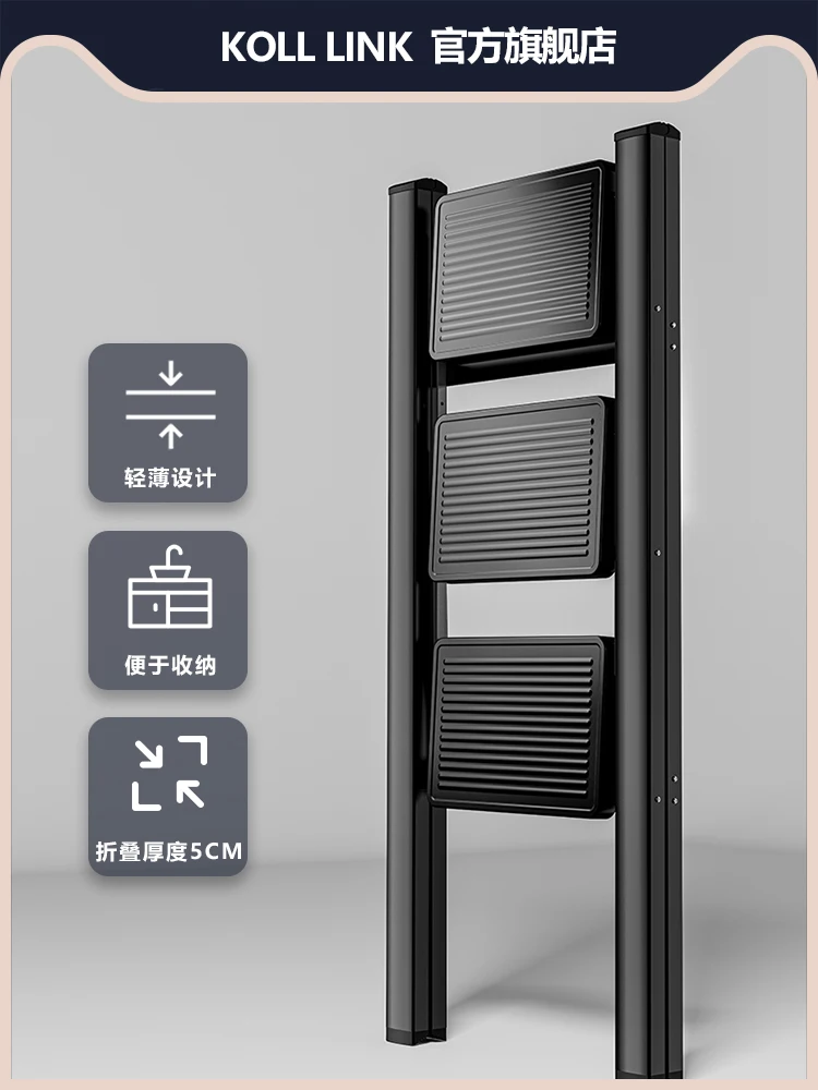 Haushaltsklappleiter, Fischgrätenleiter, multifunktionaler Teleskop-kleiner Leiterhocker für den Innenbereich