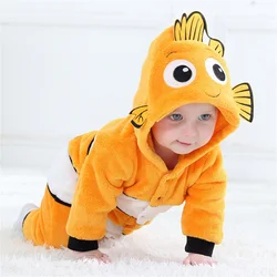 Anime Baby Romper Fish Onesie Newborn Boy Girl Clothes Flannel Soft Pajama Halloween Jumpsuit Kawaii Toddler Outfit