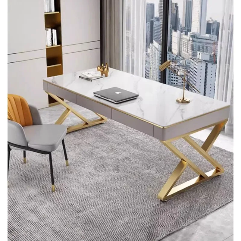 

Light luxury rock slab desk household Italian minimalist computer simple modern boss medical beauty consultation desk