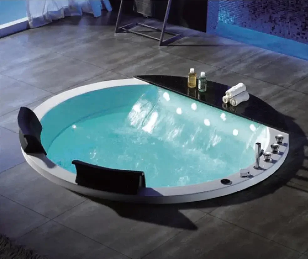 1700mm Drop-in Whirlpool Double People Bathtub Acrylic Hydromassage Embedded Built-in Surfing Hot Tub for NS3162A