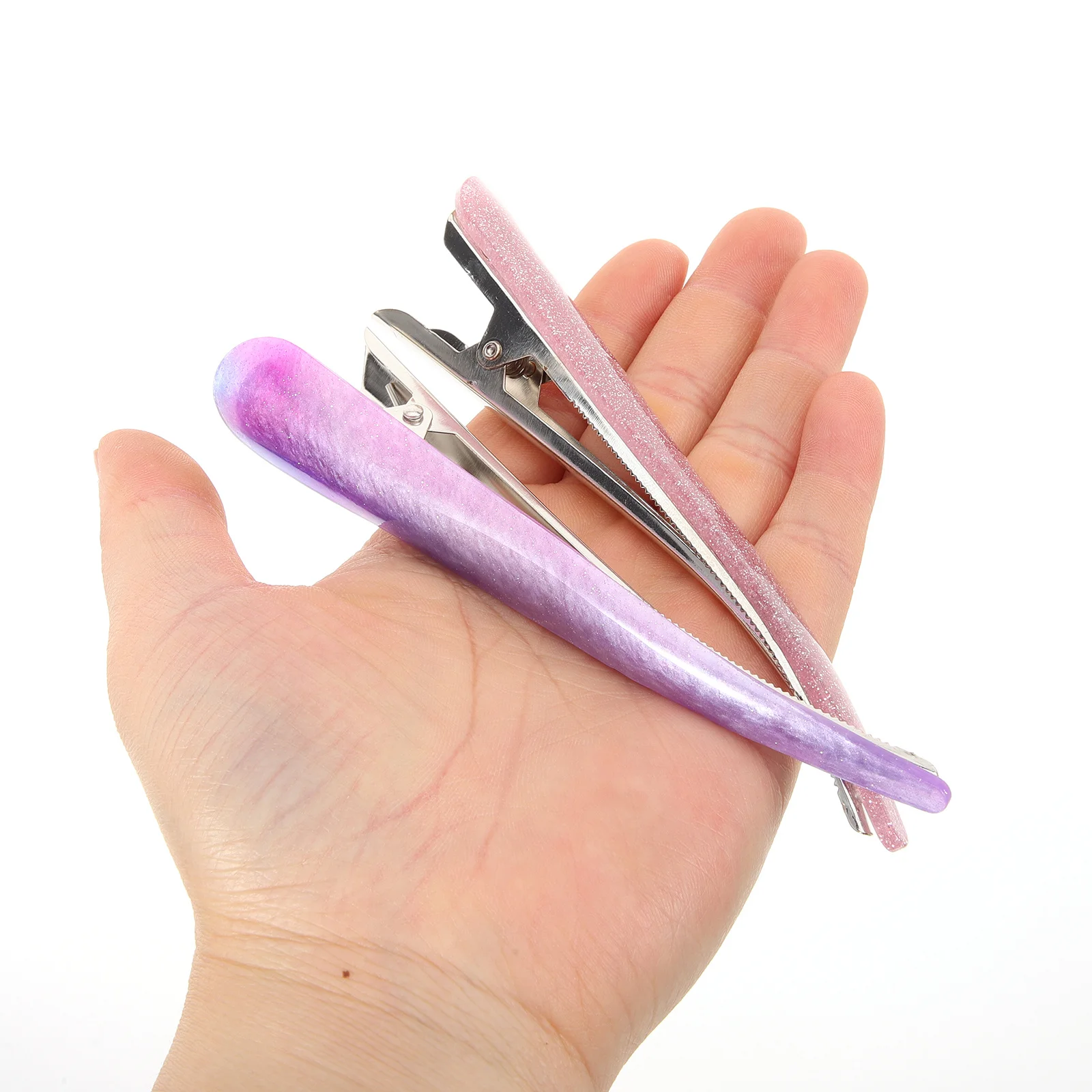 

6Pcs Twisted Duckbill Hair Clips Metal Colored Barrettes Non-Slip Jaw Clips Hair Accessories for Girls Women Parties Daily