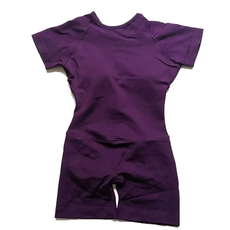Impact Kurzarm Einteiler Jumpsuit Atmungsaktiv Schnelltrocknend Lauf-Workout-Tights Gym-Anzug Nahtlose Sportanzüge Trainingsanzüge – Detail 11