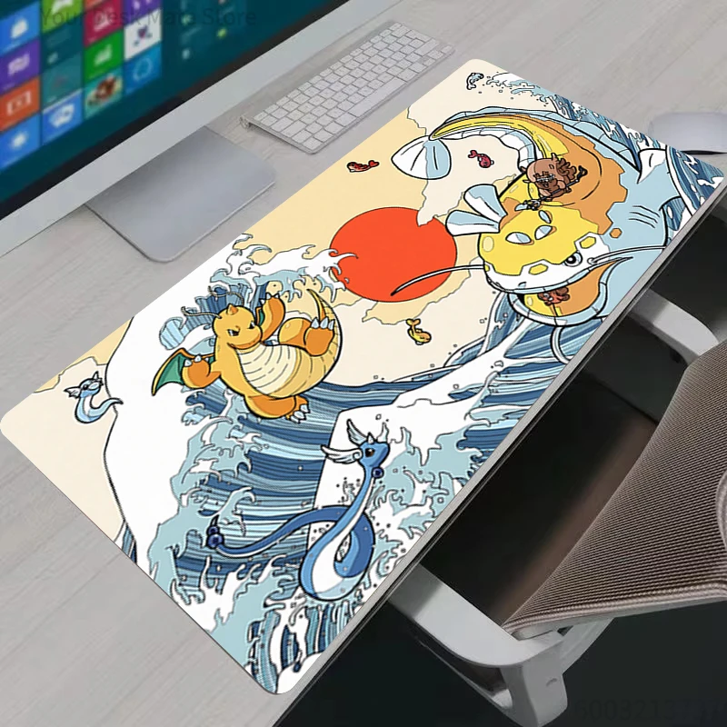 Mouse Pad Laptop Gaming PC Accessories Dragonite Playmat Gabinete Gamer Computer Desk Mat Large XXL P-Pokemon Keyboard Mousepad