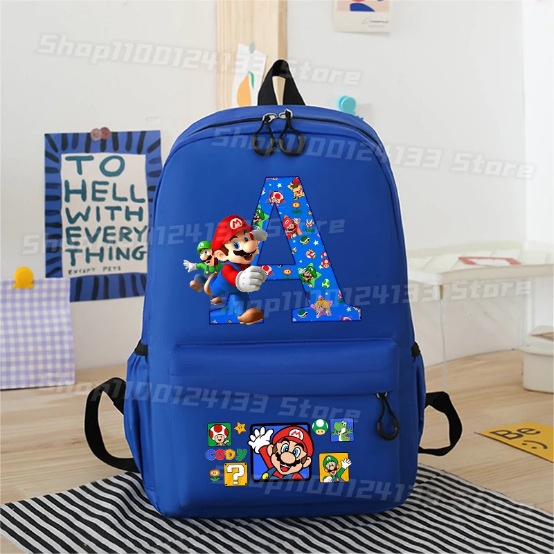 

Cute Marios Man Backpack Game Letters Anime Print Boys Student Stationery Rucksack School Bag Kid Back To School Party Game Gift