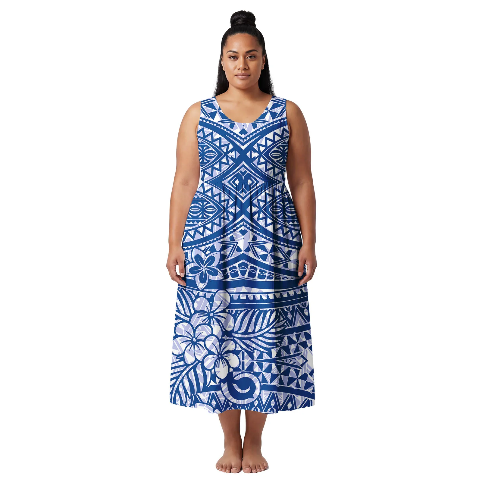 Custom Plus Size Clothes Polynesian Ethnic Style Maxi Skirts Creativity Design Lady Aloha Dresses Tribal Samoan Dress for Women view 6