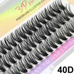 Moonlily High Quality Silk Cluster Eyelashes Extensions Natural Long Soft 3D Volume Effect Faux Bunche Individual Makeup Lash