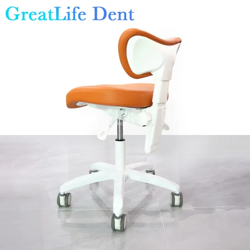 GreatLife-taburete Dental de cuero Pu ergonómico, reposabrazos de lujo, colorido, altura ajustable, rueda giratoria de elevación, silla de dentista