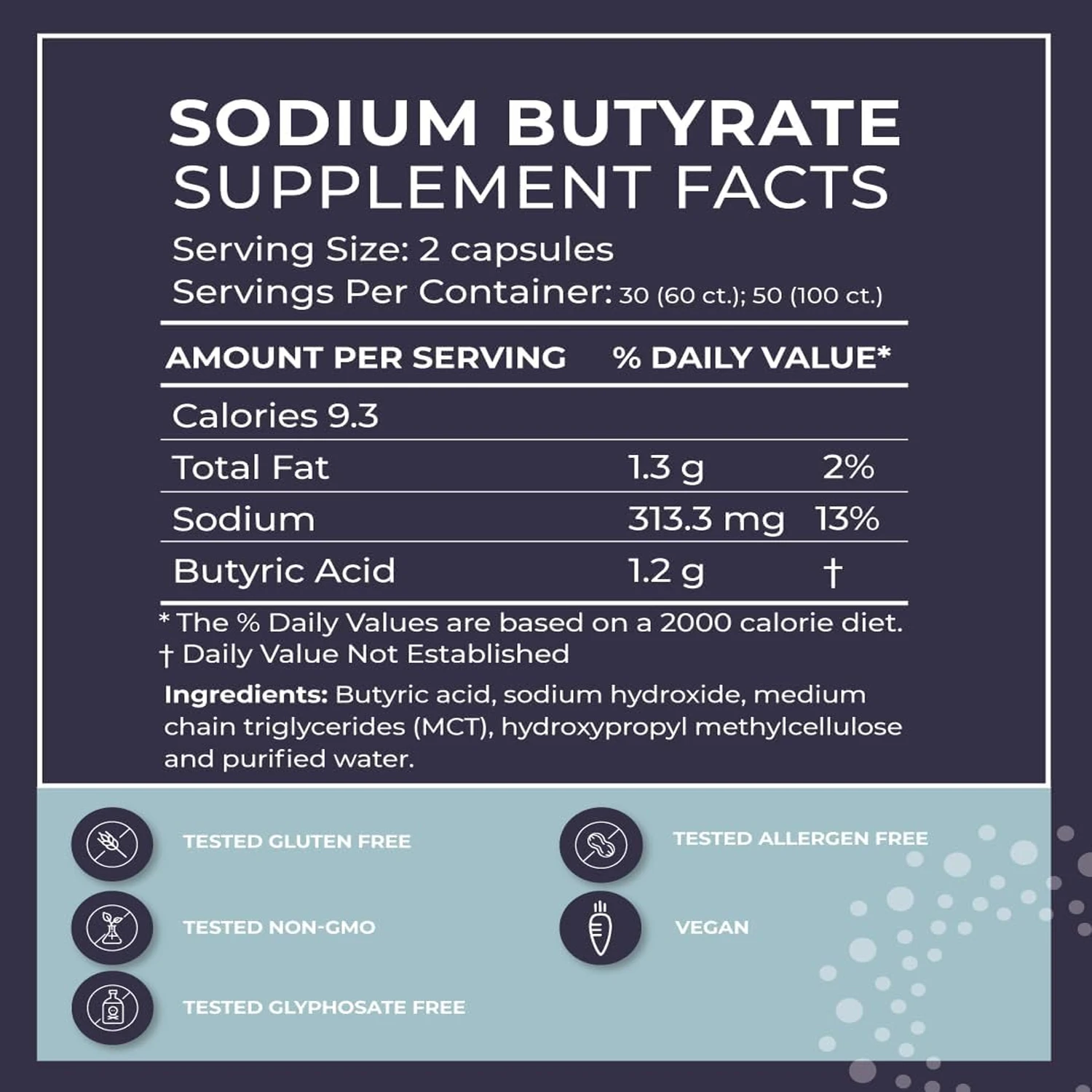 Sodium Butyrate Capsules - for Gut Health, Digestive Support, Bloat, Gas & Constipation Relief, Gut Wellness